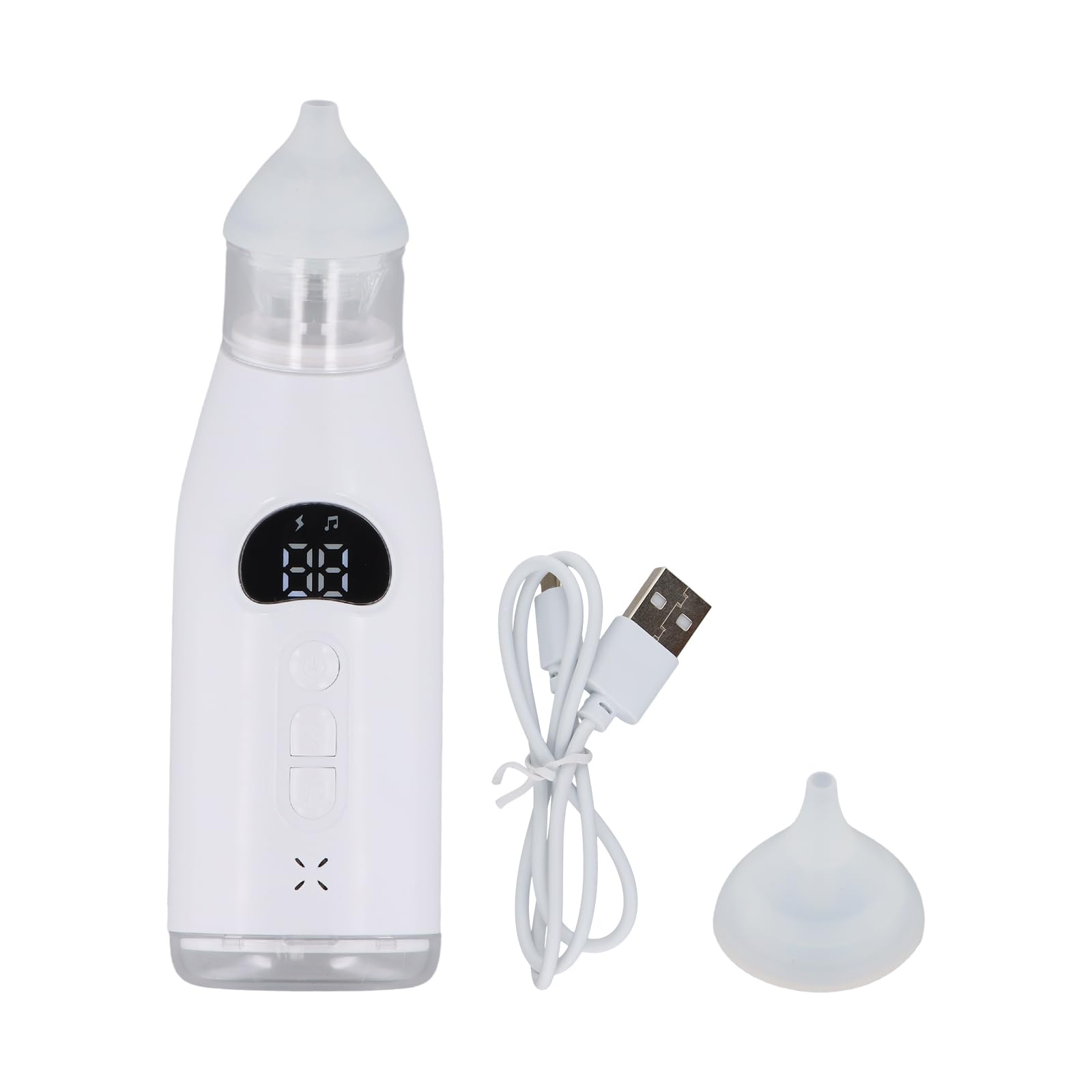 Nasensekretsauger Elektrisch mit Musik, Elektrischer Nasensauger Baby Staubsauger, Nasal Aspirator Electric mit 2 Silikondüsen und 9 Einstellbaren Saugstufen, Usb-Aufladbar LCD-Display