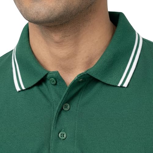 Image of Hangout Hub Men's Polo T Shirt | Solid | Plain Regular Fit Tees|Collar T-Shirts|Half Sleeves|Set of 1 & 2|HH.MP.MAR