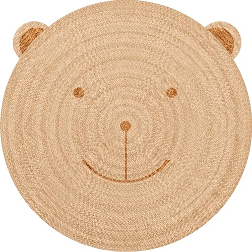 VINILIKO Design | Alfombra Vinílica Redonda Oso Adrián [Diam] 100 cm - Antideslizante, Impermeable, Lavable - Varios Tamaños - Alfombra Vinilo Salón, Cocina