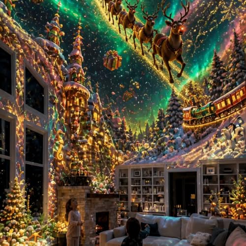 Christmas Projector Indoor 360 Degree Adjustable Viewing HD Scenes Holiday | HD Christmas projector USB powered 360 degree adjustable ceiling room Christmas projection plug in setup holiday nights light - image 7