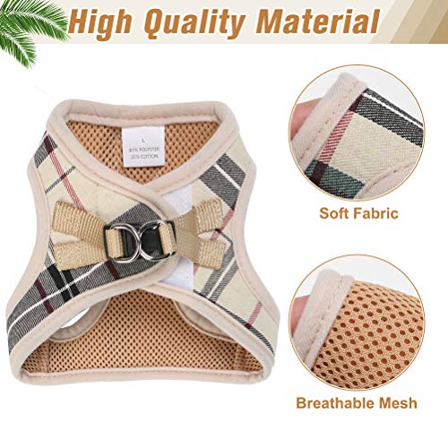 PUPTECK Soft Mesh Cat Harness and Leash Set, Escape Proof Vest Harnesses for Outdoor Walking with Classic Plaid Pattern⦠- Image 4