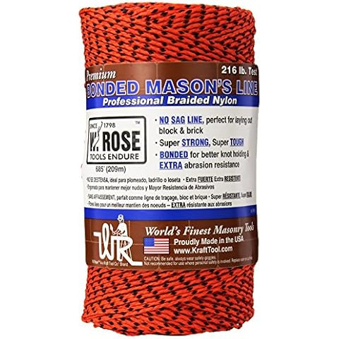 Kraft Tool RO686 Super Tough Bonded Braided Nylon Line Orange & Black - 685' Cover
