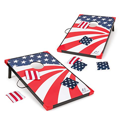 Jeu de poufs Cornhole en MDF anti-perte avec stockage sous plateau