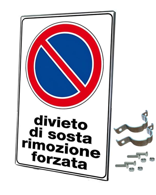 Divieto di sosta, Rimozione forzata, cartello stradale, per uso esterno, resistente alle intemperie, in ferro, 40x60 cm, insegna stradale, proprietà privata, negozio, ristorante, parcheggio