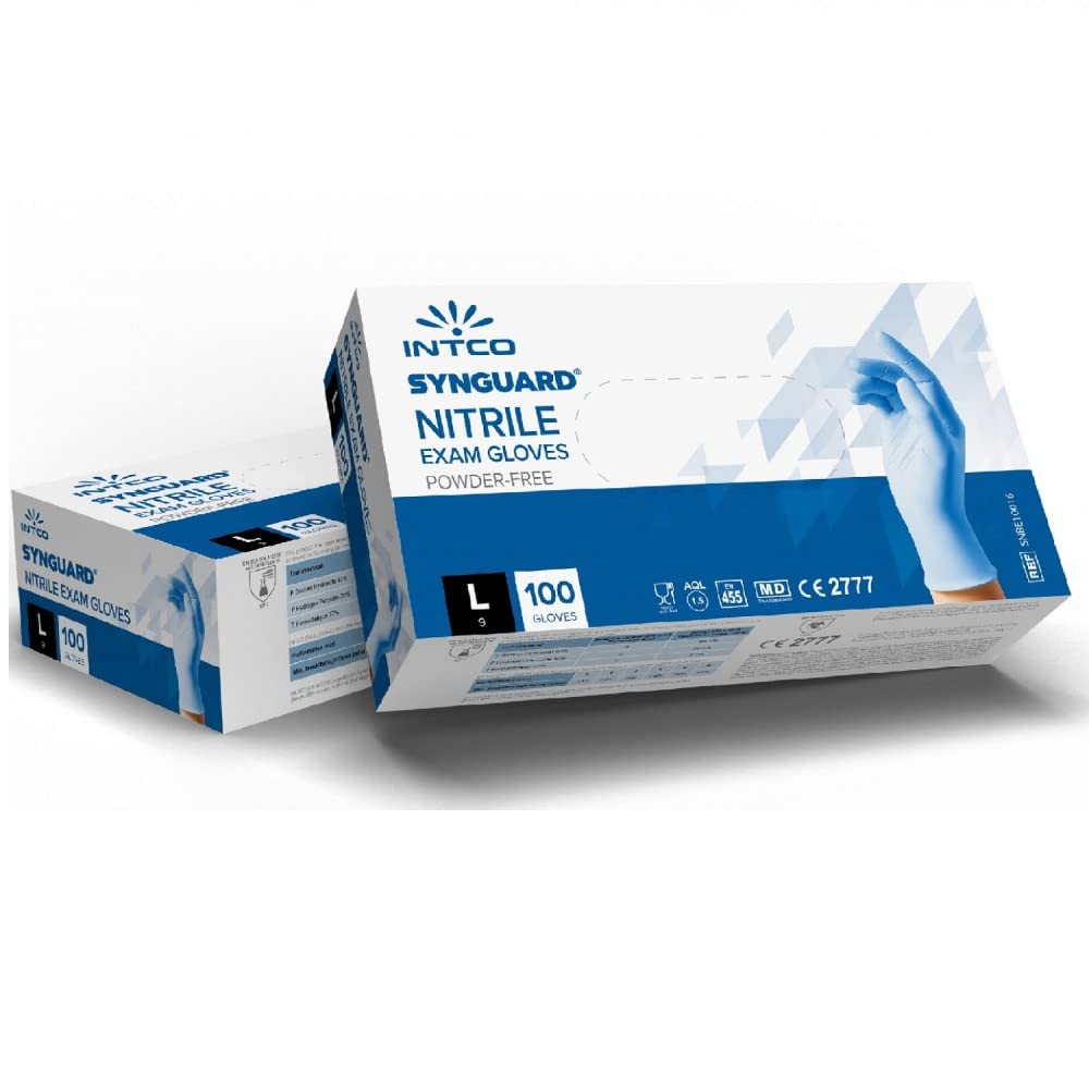 Mediawave Store - Pack 1000pz Guanti Monouso ITCO Synguard Nitrile Qualità Premium Uso Sanitario, Guanti Usa e Getta, Protezione, Senza Lattice, Senza Polvere, Anallergici, Resistenti (S)