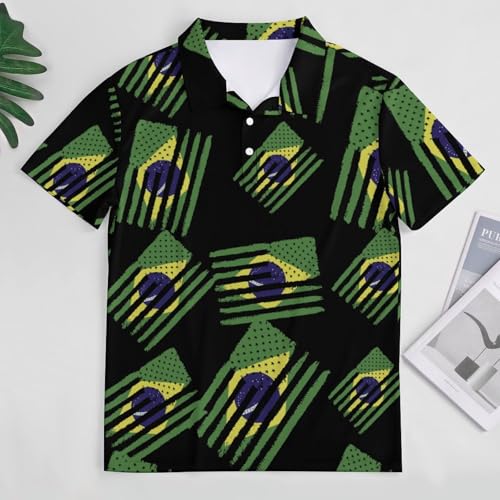 Camiseta polo de Brasil y EE UU para mujer polo de manga corta transpirable casual 3