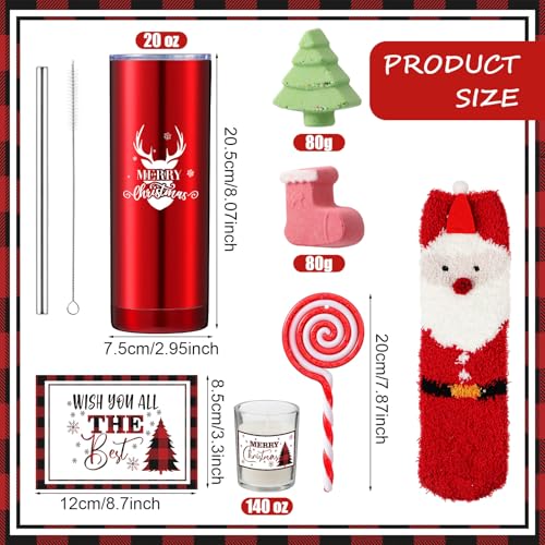 11 Pcs Christmas Gift Sets for Women Xmas Spa Basket Set for Her Merry Christmas Tumbler Gifts for Coworker Mom Girlfriend Grandma Wife Sister Friend Coworker Teacher - Image 3