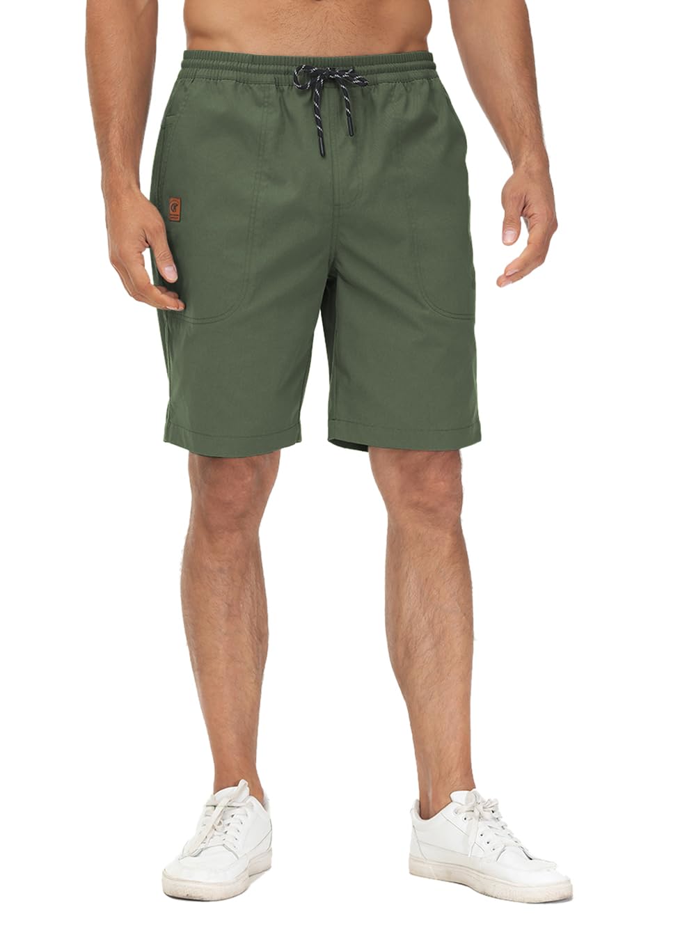 Huayuzh Kurze Hosen Herren Shorts Herren Sommer Cargo Chino Baumwolle Stretch Freizeithose Elastische Taille mit Taschen