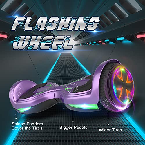 Bluetooth Hoverboard With Pearl Skin, 6.5" Self Balancing Scooter With Wireless Speaker For Music, With Led Light Up Pedal And Wheels For Fun #TOP4