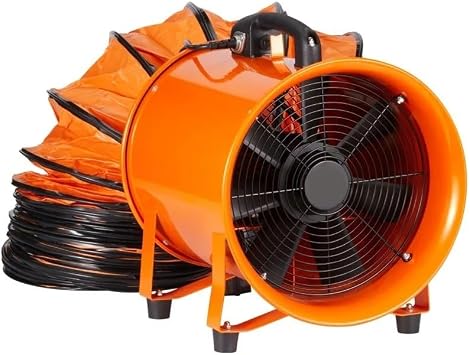 Portable Ventilator 304.8mm Heavy Duty Cylinder Fan with 10m Duct Hose 367W Powerful Shop Exhaust Blower 2574CFM Industrial Utility Fan for Dust Smoke Fume Extraction Ventilation Home Workplace Garage