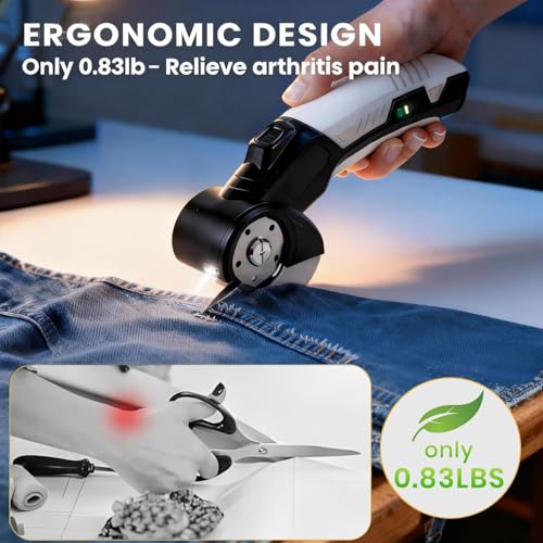 Image of AYP Cordless Electric Scissors,4.2V Box Cutter Electric Cardboard Cutter Machine with Utility Knife & Storage Box, Rotary Cutter Used for Fabric, Leather, Plastic, Carpet Cutting