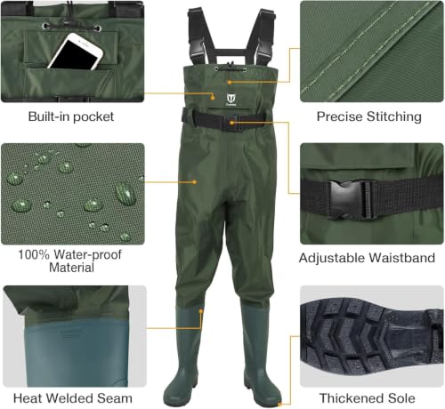 TIDEWE Chest Waders for Men Women, Waterproof Fishing Waders GN M14 - image 3