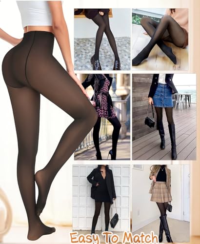Image of DOCUMO Women's Tights 80 Denier Opaque Tights Soft Solid Color High Waist Stretchy Pantyhose