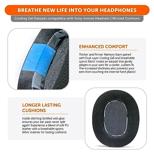WC FreeZe Inzone, Cooling Gel Replacement Earpads for Sony Inzone H9 & H7 Headphones by Wicked Cushions, Boost Comfort - Image 4