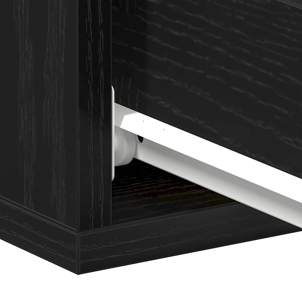 vidaXL Mesitas de Noche flotantes (2 Unidades), Roble Negro, 40 x 32 x 15 cm, Madera de ingeniería