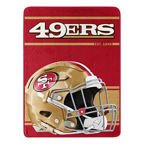 Northwest NFL San Francisco 49ers 46x60 Micro Raschel Run Design RolledBlanket, Team Colors, One Size (1NFL059050013RET)