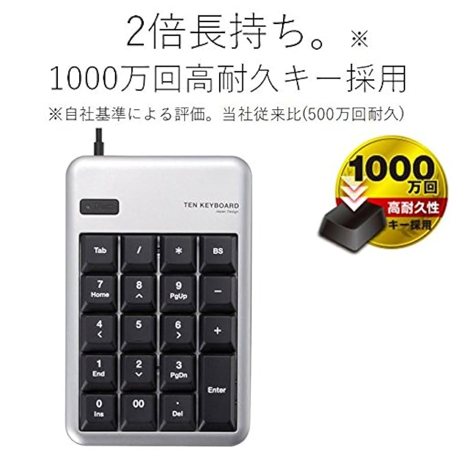 (未使用･未開封品)　エレコム テンキー 有線 メンブレン Mサイズ USBポート付 1000万回高耐久 シルバー TK-TCM012SV v1yptgt Amazon.co.jp: エレコム テンキー 有線 メンブレン Mサイズ USB