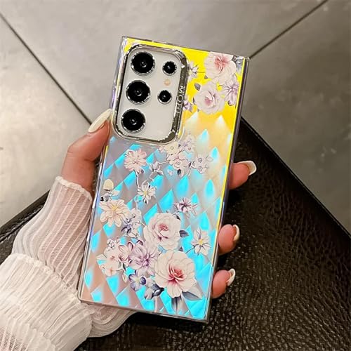 Coque Samsung A35 5G rigide pc anti-choc avec protection florale laser AH15
