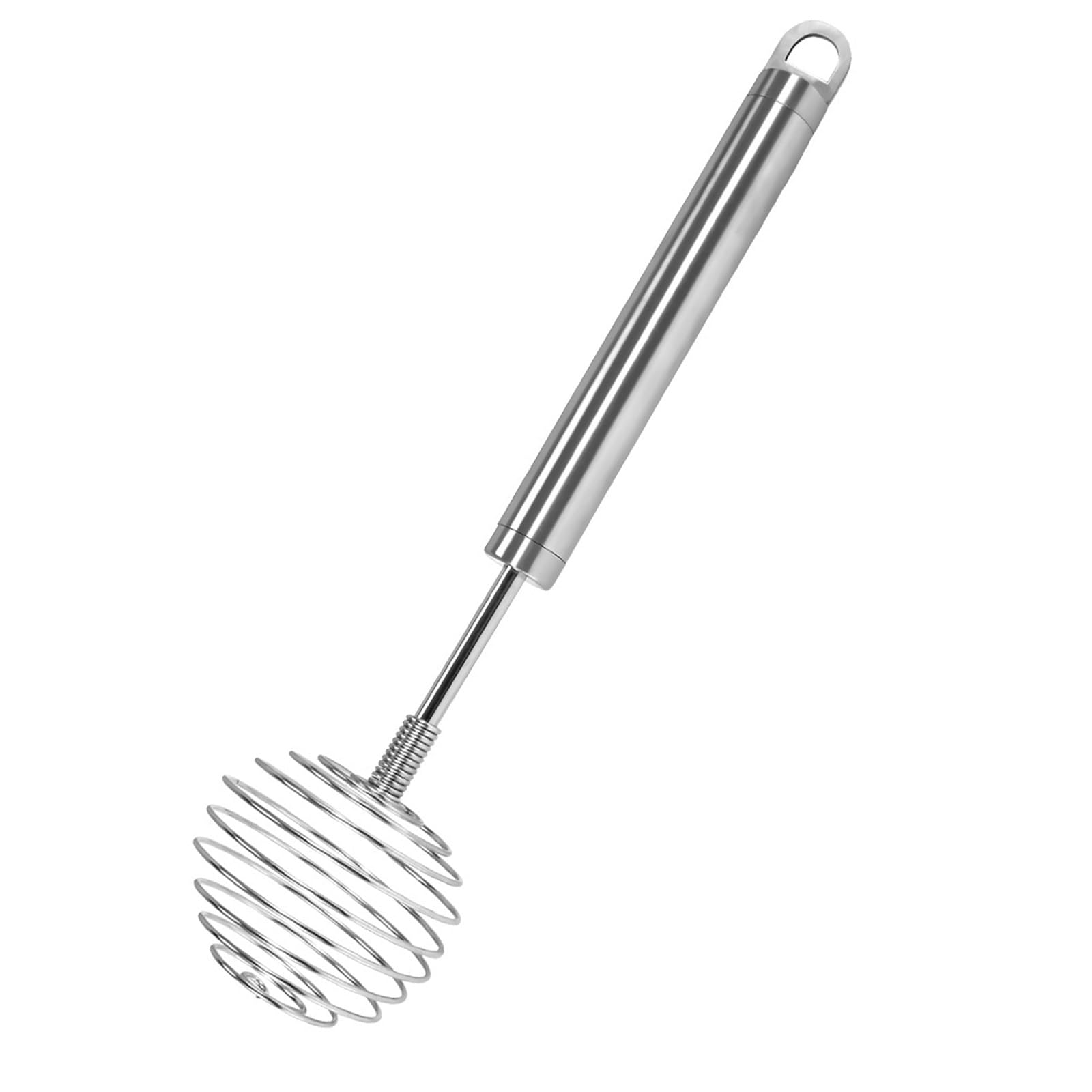 TEMOOUES Manual Eggs Whisk Rotating Push Mixer Stirrer Milk Frother Stainless Steel Spring Eggs Beater Kitchen Baking Accessories Beater