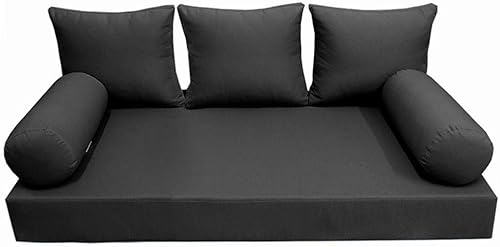 Miniatura 1 de *Cover ONLY*-Style 3 Outdoor Daybed Mattress Bolster Back Pillow Slipcovers Knife Edge Crib-AD003