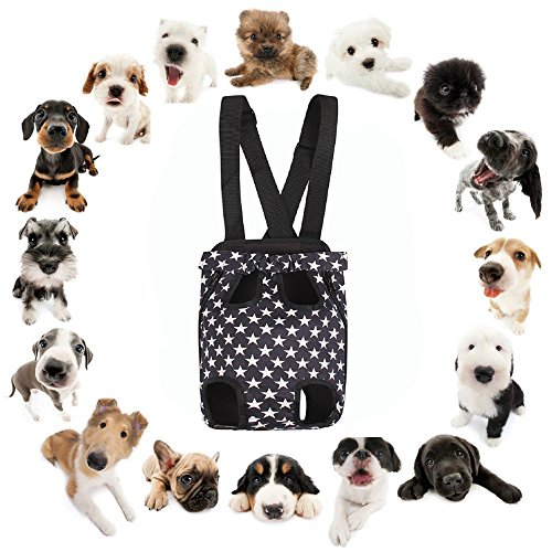 AF-WAN Huisdieren Hond Kat Puppy Carriers Reizen Tote Schoudertas Sling Carrier Rugzak Fit Easy-Fit voor Reizen Wandelen en Camping, S, Black Stars