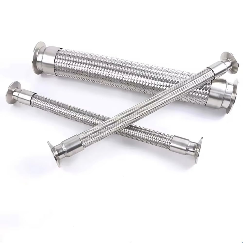 Elastyczne mieszki do węża browarniczego - 1,5'' i 2'' Tri-Clamp Sanitarny 304 Wąż wysokociśnieniowy ze stali nierdzewnej do wysokich temperatur(150cm 19mm 50.5mm)