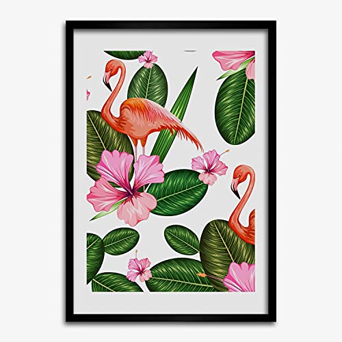 Affiche moderne 50x70 cm flamants roses pour habiller facilement un mur vide