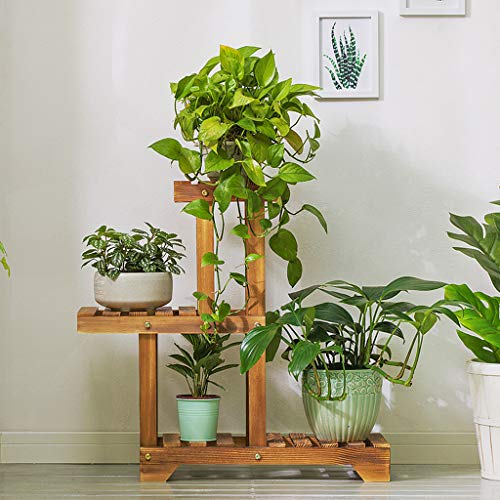 Plant Stand Plant Stand 4 Tier Bloem Stand Bloem Plank Houten Bloem Display Rack Tuin Thuis Bloem Balkon Plank Ladder Display(Licht Bruin) Multilayer - Afbeelding 6