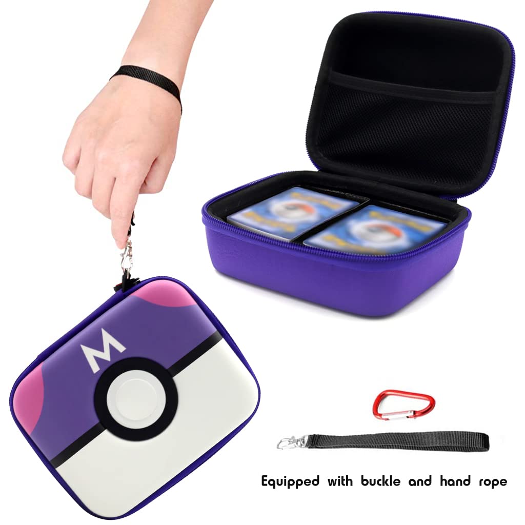 PATPAT® Poke-mon Binder, Poke-Mon Cards Holder for 200 Trading Cards Cartoon Prints Zipper Bag Trading Cards Binder Trading Cards Album Organizer Bag Game Cards Case Xmas Gifts for Kids Boys Girls Mew 4