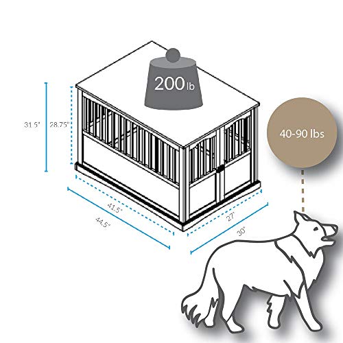 Casual Home Wooden Extra Large Pet Crate, End Table, Espresso - Image 4