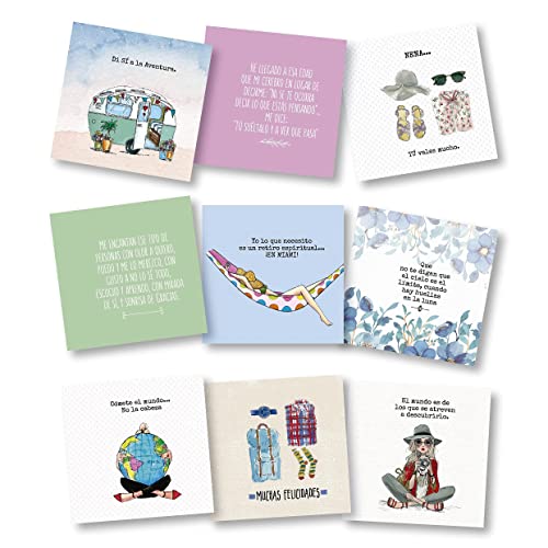 Happymots Lot de 49 cartes cadeaux | Motifs variés | Comprend 10 enveloppes Kraft | Carte de vœux | Cartes personnalisées | Cartes postales et cartes d'anniversaire originales | Jolies cartes postales Cover