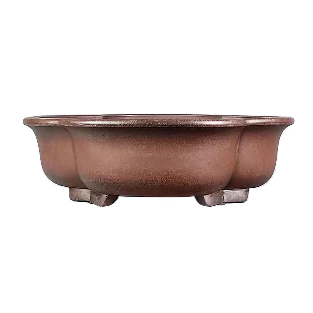 Gelasige One Color Flower Pots Plant Pots Purple Clay Bonsai Pots 26In Handmade Melon Shaped Pots Green Plants Flowers Purple Clay Pots Outdoor Flower Pots