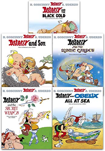 Asterix The Gaul Series 6 Collection 5 Books Set (26-30) (Asterix E L'Oro Nero, Asterix E Il Figlio, Asterix E Il Tappeto Magico, Asterix E L'Arma Seg