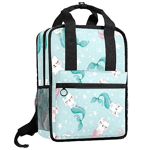 Sac à dos mignon motif chat et sirène multicolore 35.5cm