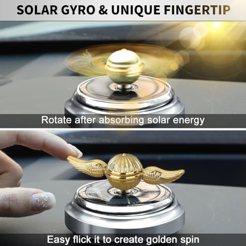 Golden-Fidget-Spinner-Toy-Solar-Energy-for-Kids-Adults-Car-Dashboard-Decoration-Powered-by-Sunshine-Cool-Science-Kit-Spinning-Top-with-Solar-Panels-Preimium-Gift-for-Boyfriend-Friend-Men-Women