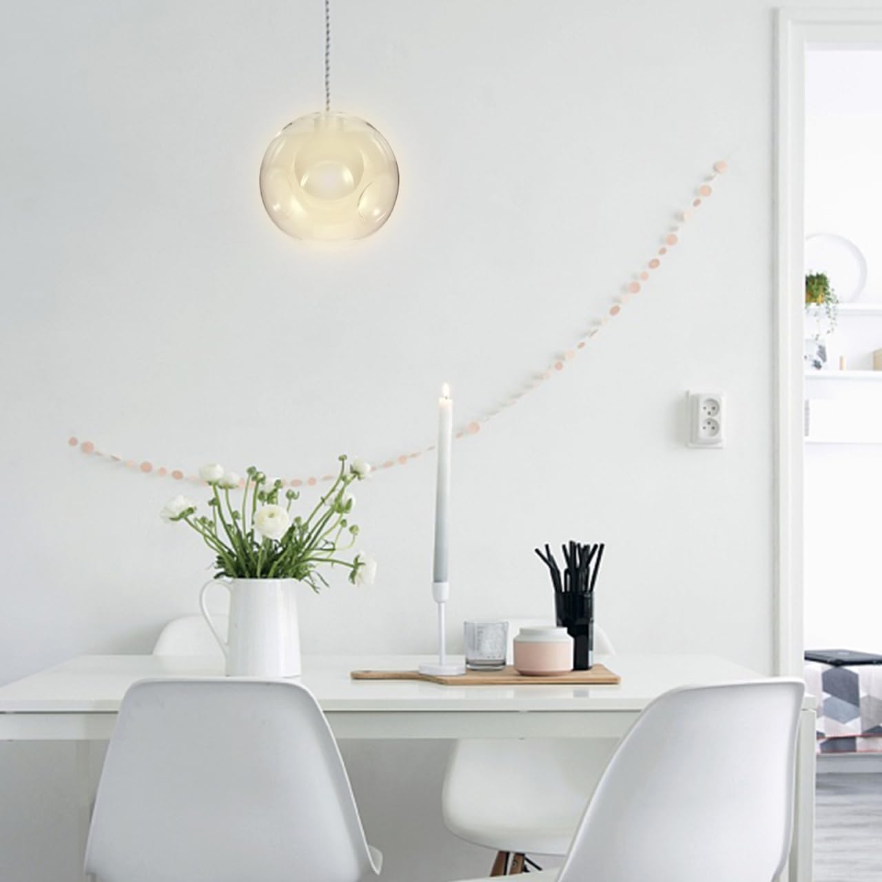Angoily G9 Glass Lamp Shade, 120Mm Glass Lamp Shade Decorative Ceiling Light Cover for Living Room Dining Room & Bedroom with Unique Globe Design