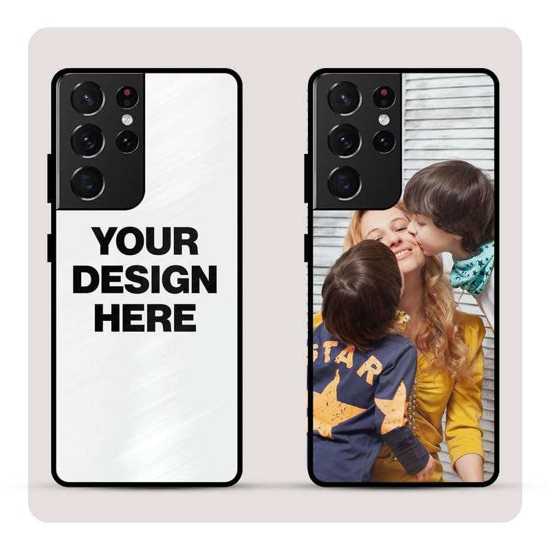 Image of Personalized Back Cover for Galaxy S21 Ultra | Custom Case with Name, Photo or Logo | PrintShield Hybrid with Soft TPU Grip & Scratch Protection