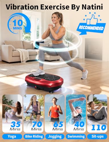 Whole Body Vibration Plate for Lymphatic Drainage,999Speed Levels,330/400lb | Remote Control, 3 Auto Programs Shake Plate, Anti-Slip Platform, Home Workout Equipment with Resistance Bands, Power Plate - image 6