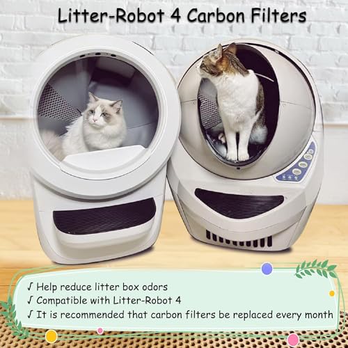 8Pcs Carbon Filters Compatible with Litter-Robot 4,Replacement Activated Charcoal Filters for Litter Box Carbon Premium Filter,Thickened and Durable,Eliminate Odor and Controls Moisture on Pet\'s Body