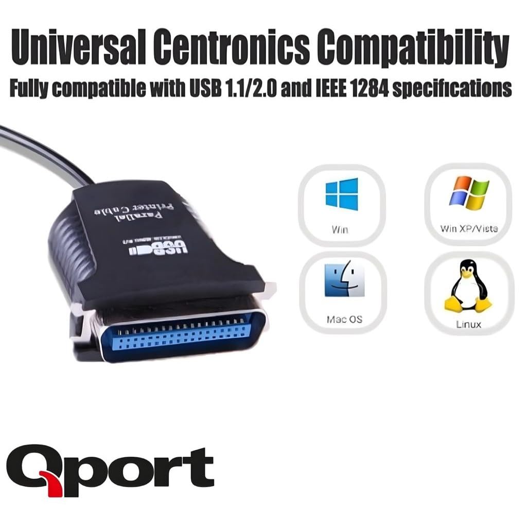 Qport Q Prlpt1.5 Usb/Lpt Çevirici 1.5 Metre Printer Kablosu