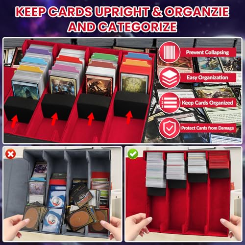 Image of AOBOPLE Trading Card Storage Box,3200+ Card Box Storage with 24 Dividers and 4 Foam Supporters PU Leather Magnetic Cards Deck Case for MTG TCG Magic and Sport Cards,Great Gift for Card Collectors