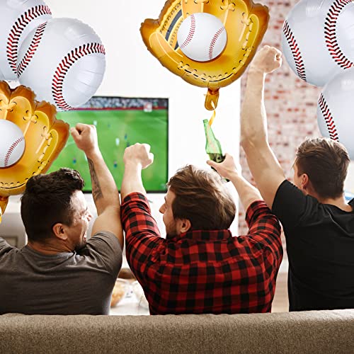 18 Pieces 18 Inch Baseball Balloons Baseball Foil Mylar Balloons 20 Inch Baseball Glove Jumbo Balloons 30 Inch Baseball Bat Balloons For Birthday Sports Theme Party Decoration Photo Props Supplies #TOP4