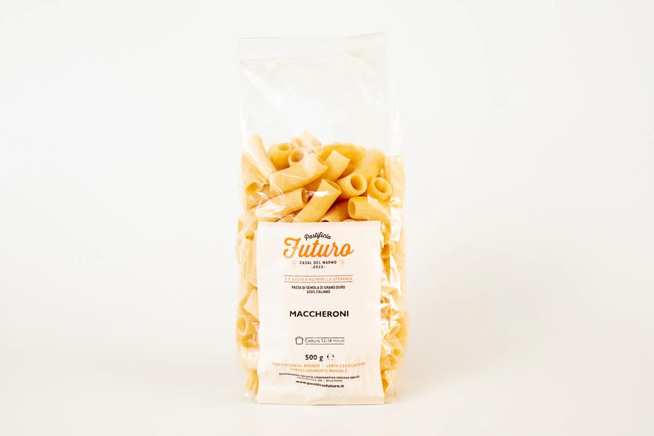 12 x 500 g - Maccheroni - Pasta di Grano Duro - Prodotta da IDM Casal Del Marmo - Prodotta nel Lazio - Pacco da 500 g - Pastificio Futuro