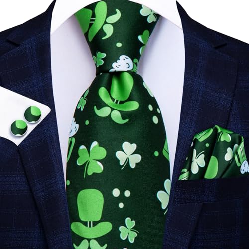 Image of Hi-Tie Men's Tie Sets Silk Paisley Striped Necktie Pocket Square Cuff-links Sets Wedding Business Holiday