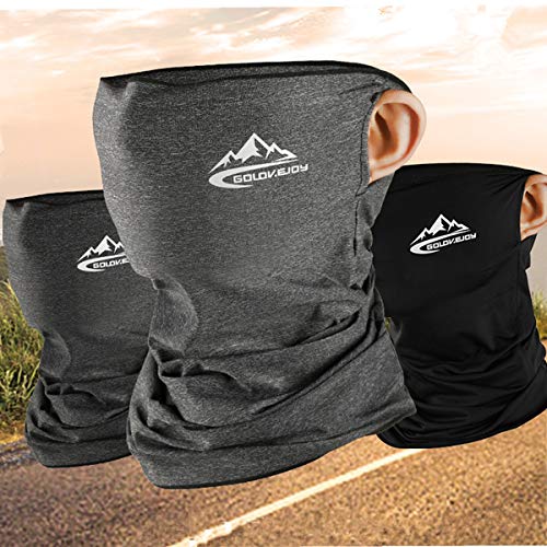 3Pieces Ice Silk Fabrics Face Mask Bandanas, Neck Gaiter Headband Scarf for Dust