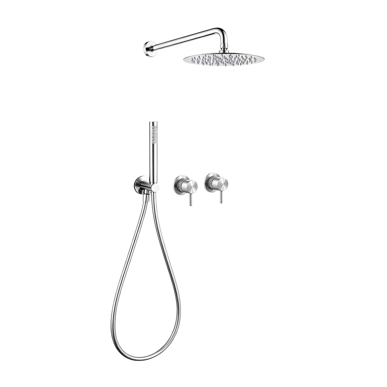 XJTNLB Conjunto de Ducha Cromado Duchas de Baño Empotrados con Rociador Ducha Efecto Lluvia y Alcachofa