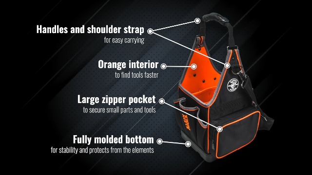 Klein Tools 554158-14 Tool Bag, Tradesman Pro Tote with 20 Pockets