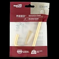 Vista 5 de National Hardware N337-917 Gancho moderno de caña, 4", oro cepillado