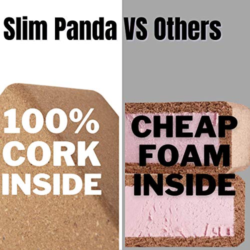 Slim Panda Sturdy Cork Yoga Blocks 2 Pack, Wooden Yoga Brick Exercise Block Non-Slip Eco Yoga Block to Support and Deepen Poses for Yoga, Pilates, Meditation, 9\'\' x 6\'\' x 3\'\' - Thumbnail 2