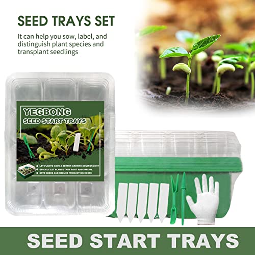 Homesen Vasos de flores, suportes de flores, bandejas de mudas 4PCS Seed Trays with Tampas Seedling